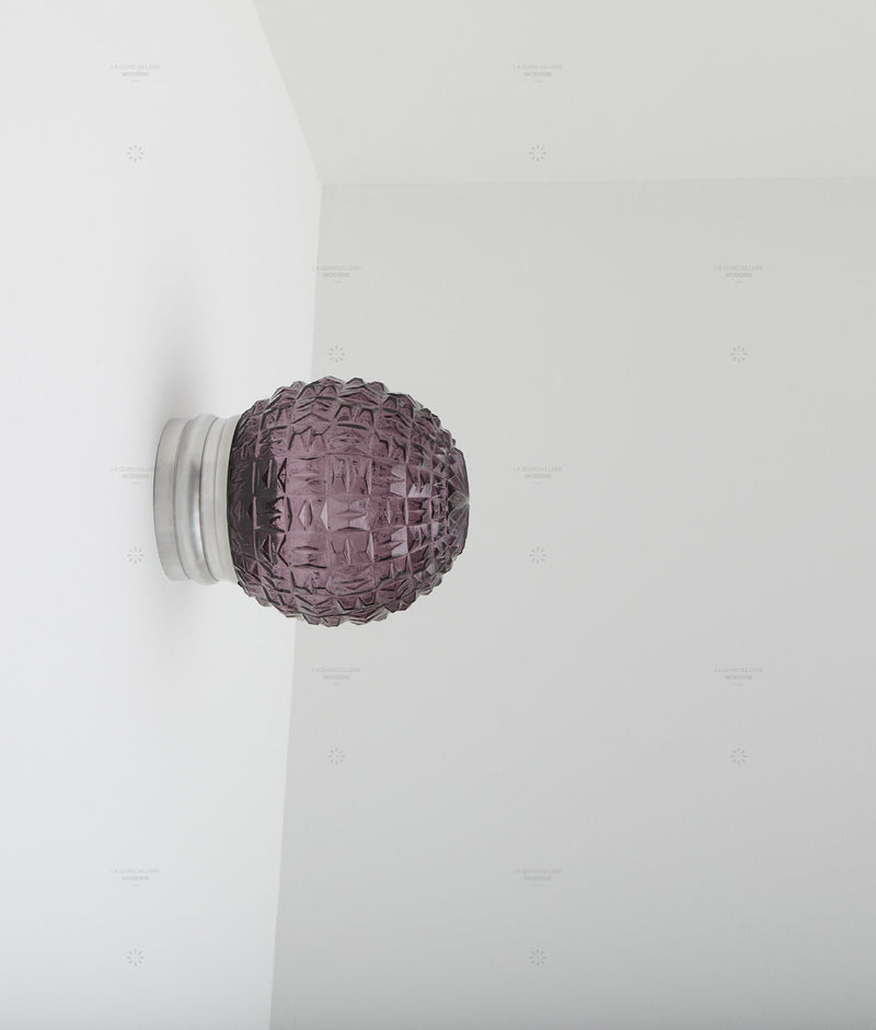 Capsule "Lumières colorées" - Applique "Odyssée" droite, verrerie transparente, surface diamantée