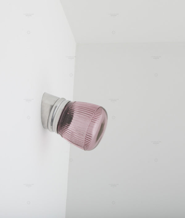 Capsule "Lumières colorées" - Applique "Odyssée" inclinée, verrerie transparente à cannelures latérales