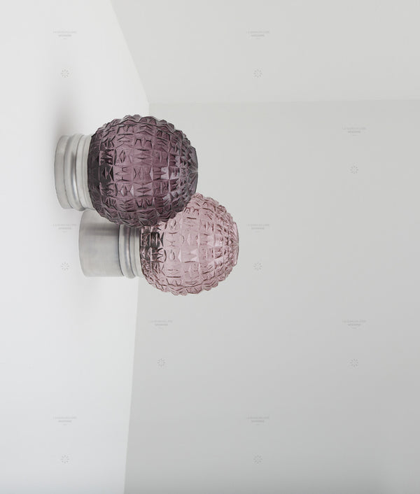 Capsule "Lumières colorées" - Applique "Odyssée" double, verrerie transparente, surface diamantée
