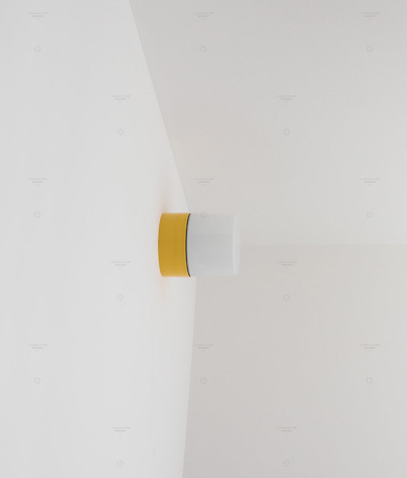 La Quincaillerie moderne - Applique / plafonnier "Punto", jaune tournesol opaline blanche satinée