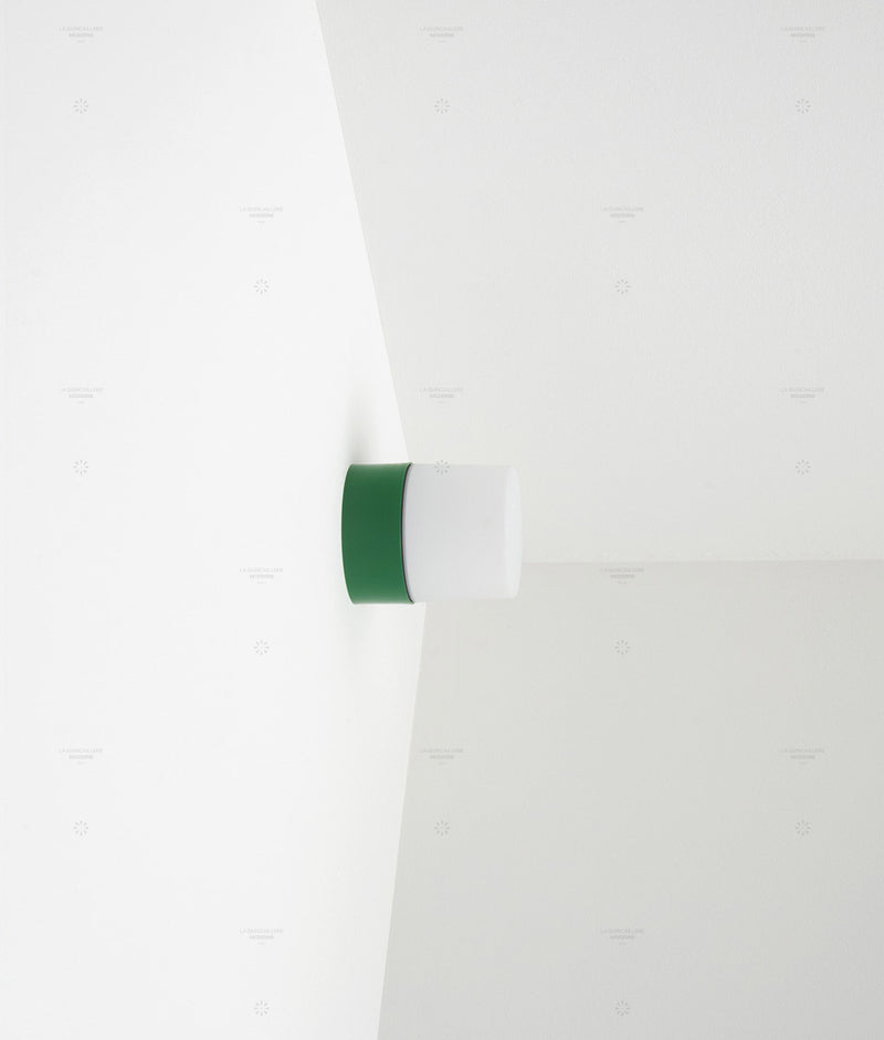 La Quincaillerie moderne - Applique / plafonnier "Punto", vert prairie opaline blanche mate