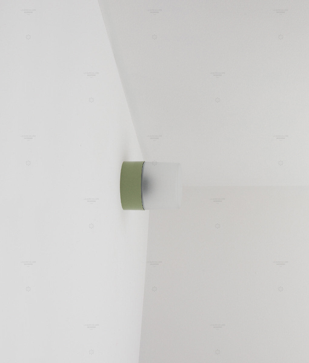 La Quincaillerie moderne - Applique / plafonnier "Punto", vert sauge opaline transparente givrée