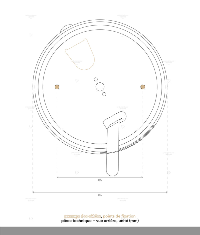 La Quincaillerie moderne - dessin technique socle applique / plafonnier "Circulations"