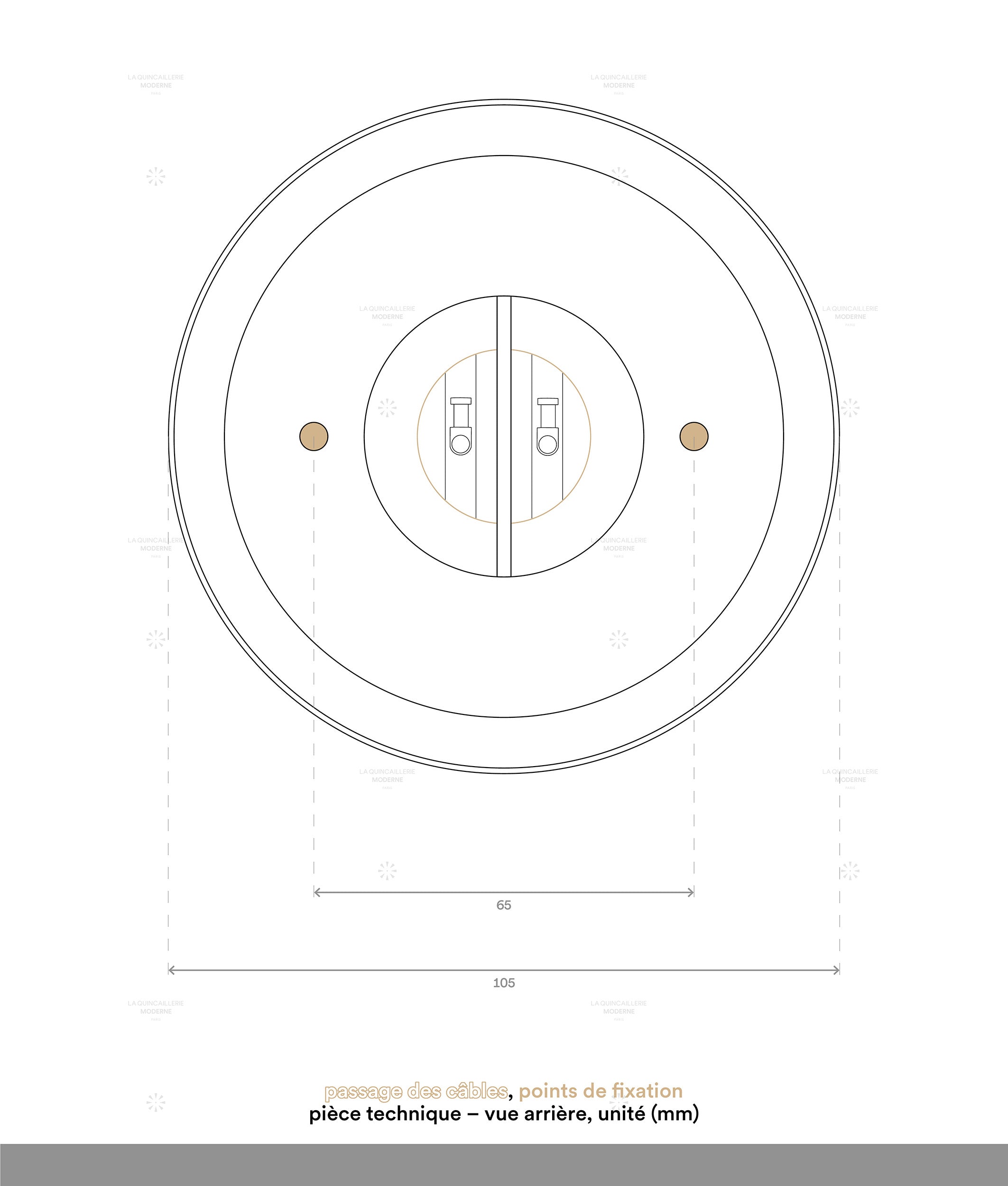 La Quincaillerie moderne - dessin technique socle applique  "Classique"