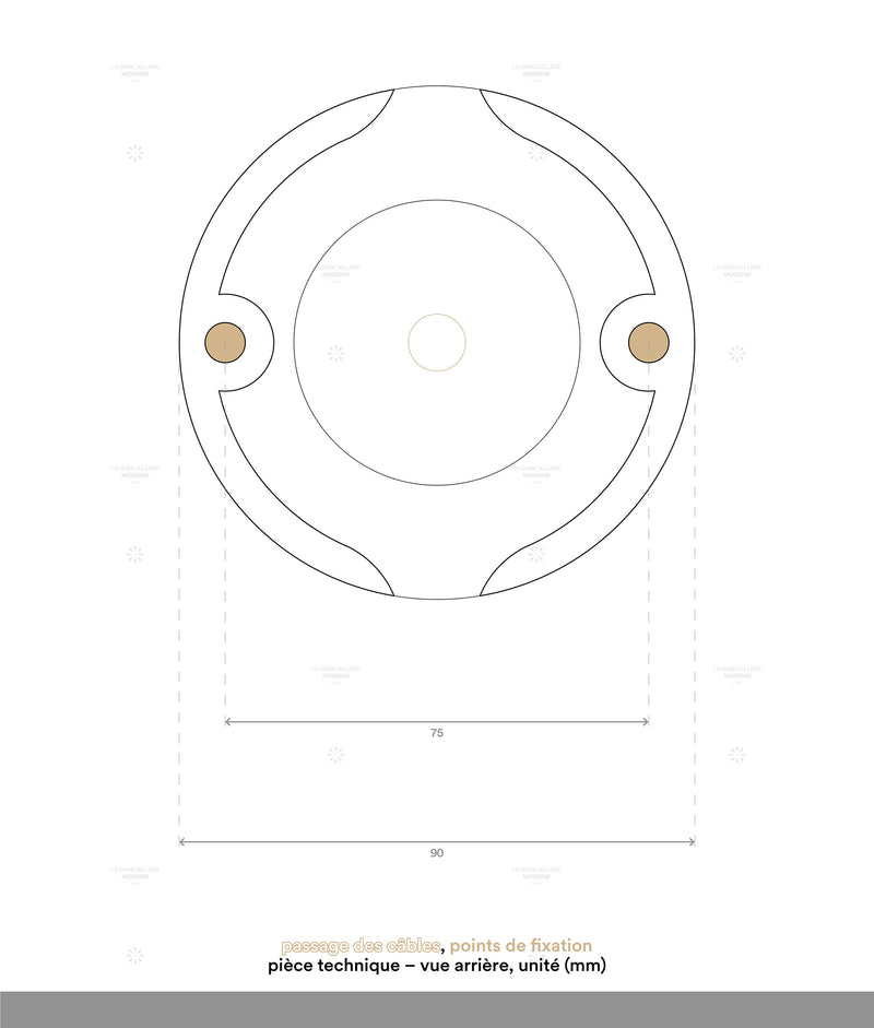 La Quincaillerie moderne - dessin technique socle plafonnier "Skyline"
