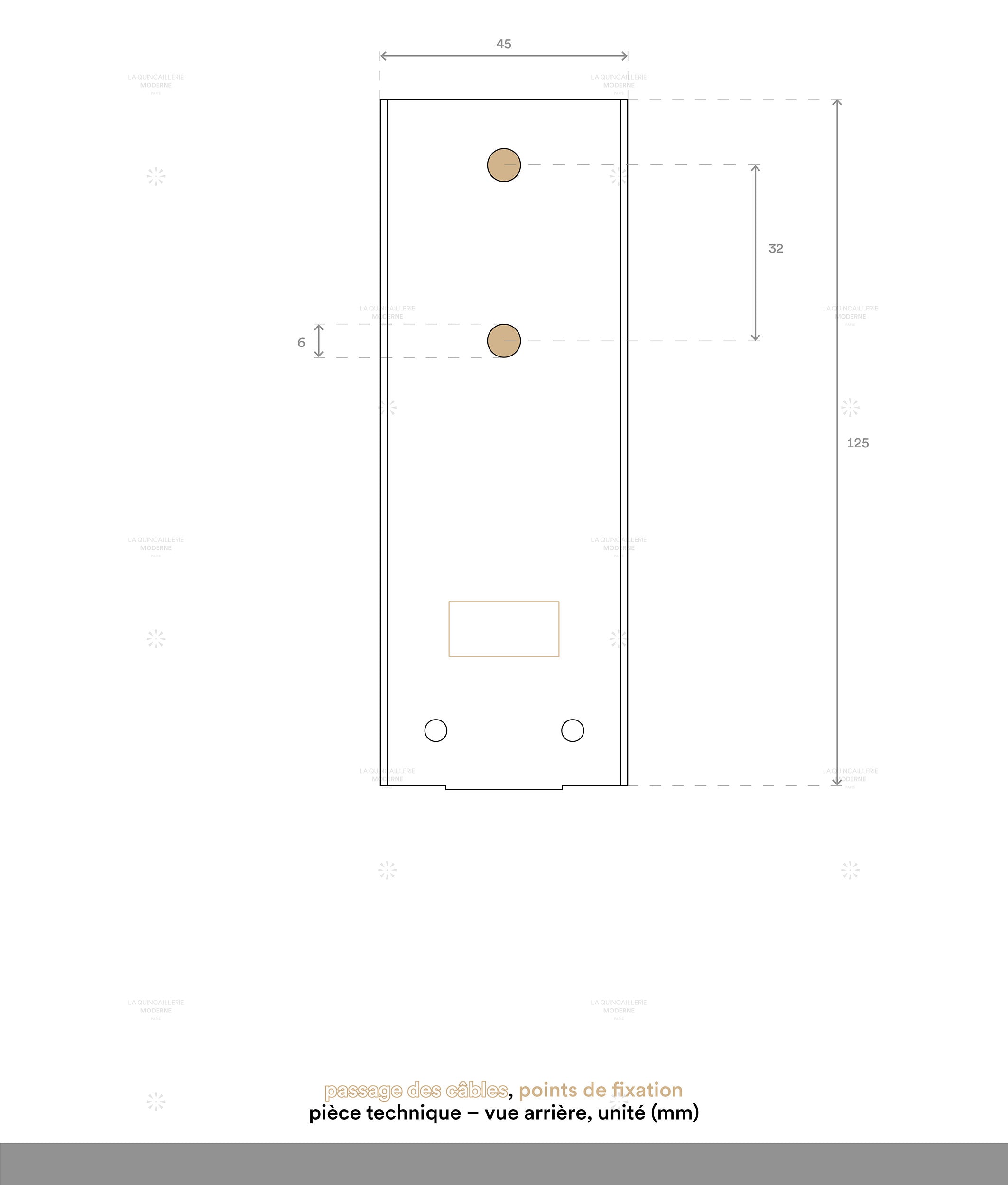 La Quincaillerie moderne - dessin technique socle applique "Rêve"