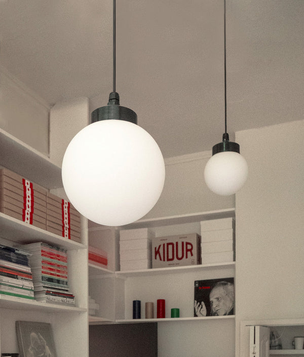 La Quincaillerie moderne - Suspension "Bauhaus" Verrerie opaline mate