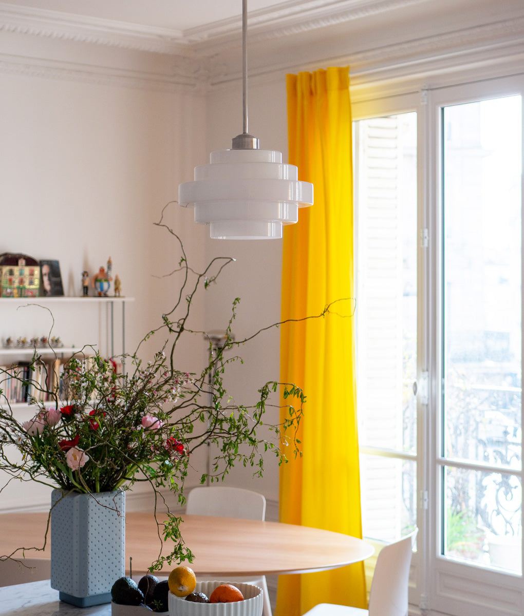 La Quincaillerie moderne - Suspension "Bistro" verrerie "Escaliers" en opaline