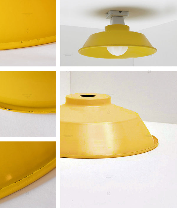 Abat-jour métal émaillé irrégularités -charme rétro