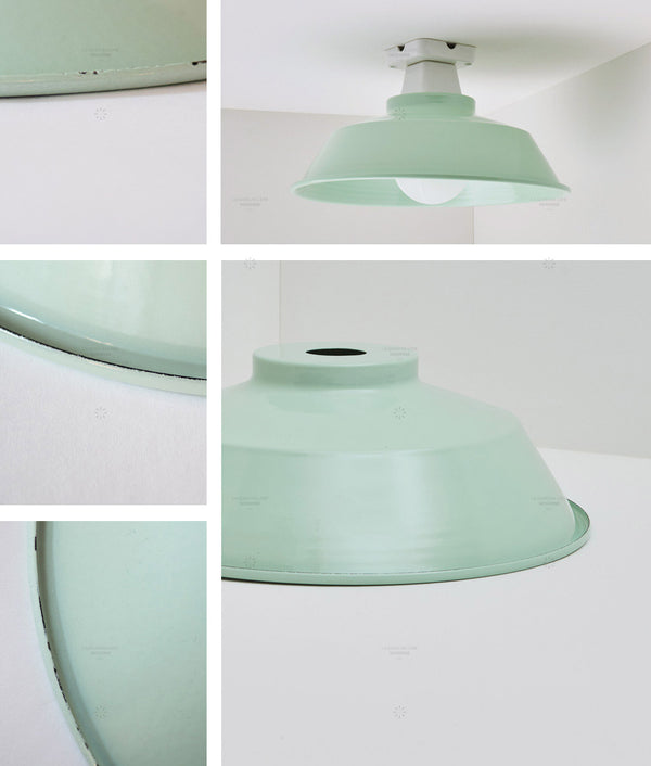 Abat-jour métal émaillé irrégularités -charme rétro