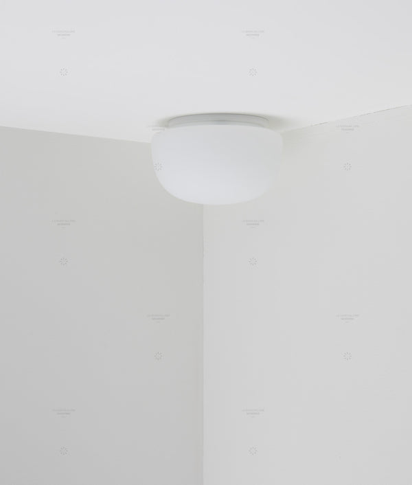 Plafonnier "Circulations", "champignon", opaline mate - La Quincaillerie moderne