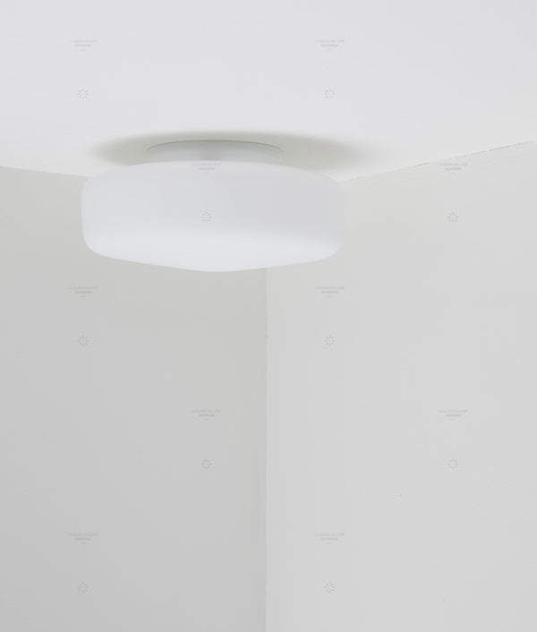 Plafonnier "Circulations", circulaire, grand modèle, opaline mate - La Quincaillerie moderne