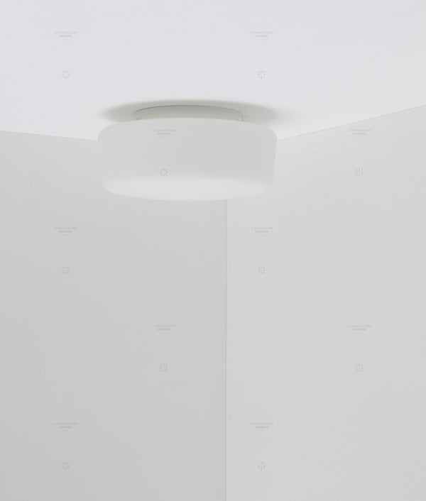 Plafonnier "Circulations", circulaire, petit modèle, opaline mate - La Quincaillerie moderne