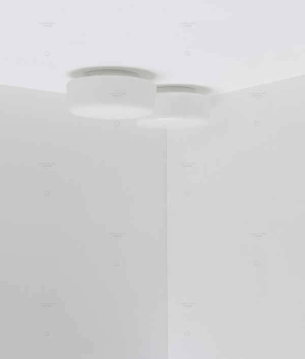 Plafonnier "Circulations", circulaire, petit modèle, opaline mate et satinée - La Quincaillerie moderne
