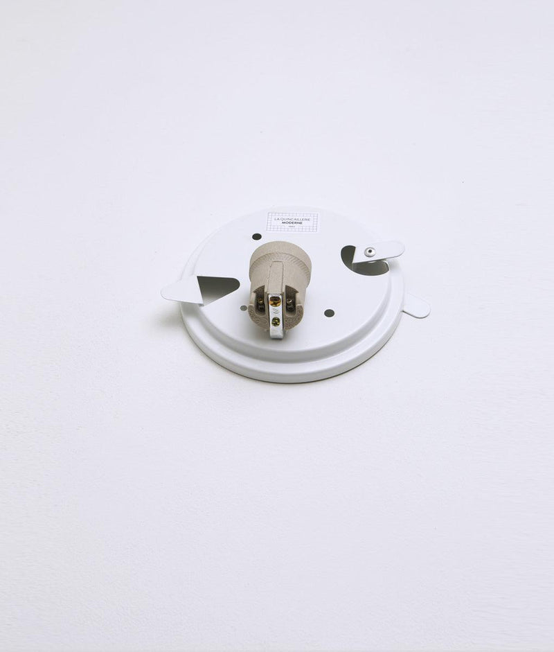 Plafonnier "Circulations", circulaire, petit modèle, opaline satinée - Support en métal - La Quincaillerie moderne
