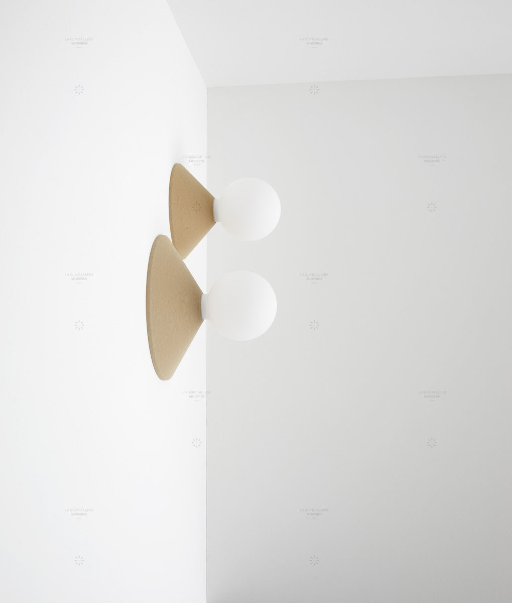 Porte-ampoule "Aimé", sable, petit-modèle, grand-modèle