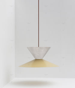 La Quincaillerie moderne- Suspension "Belle de nuit" double en aluminium brossé et peint