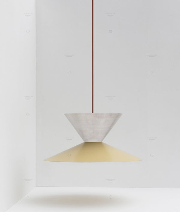 La Quincaillerie moderne- Suspension "Belle de nuit" double en aluminium brossé et peint