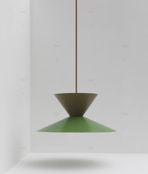 Suspension double "Belle de nuit", vert champêtre