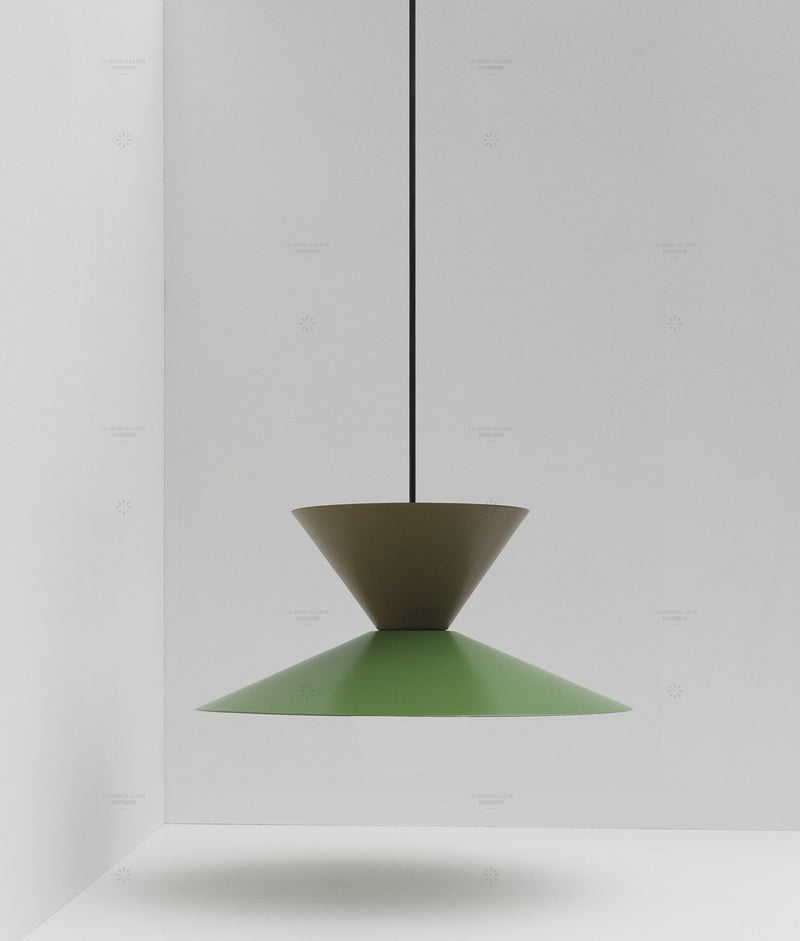 Suspension double "Belle de nuit", vert champêtre