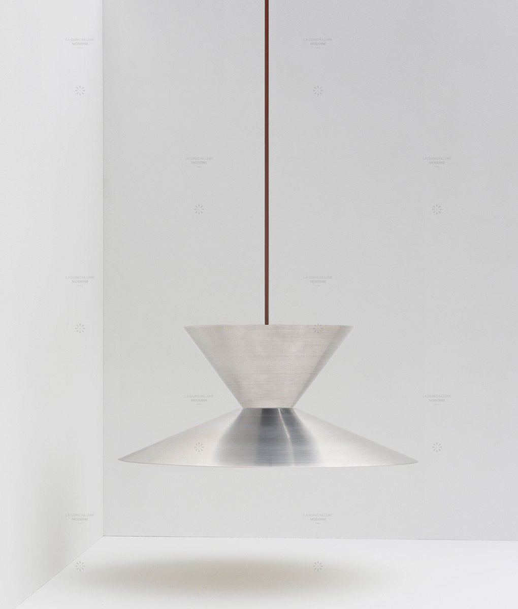 La Quincaillerie moderne- Suspension "Belle de nuit" double en aluminium brossé