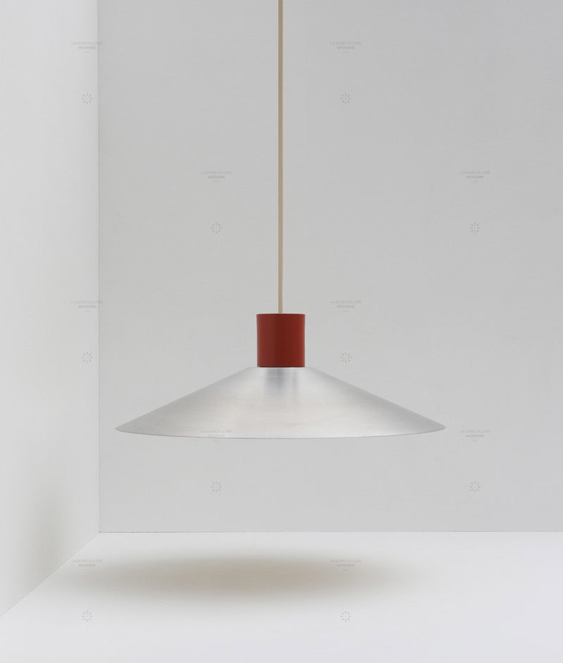 La Quincaillerie moderne- Suspension "Belle de nuit" évasée en aluminium brossé