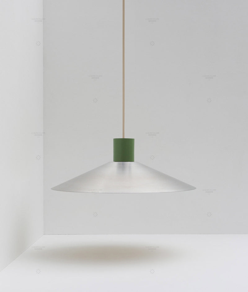 La Quincaillerie moderne- Suspension "Belle de nuit" évasée en aluminium brossé