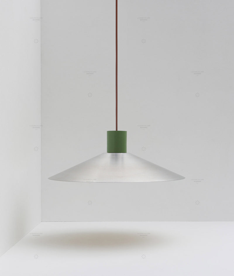 La Quincaillerie moderne- Suspension "Belle de nuit" évasée en aluminium brut