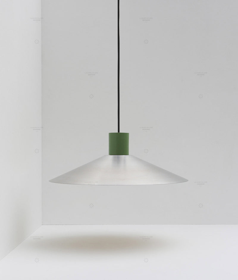 La Quincaillerie moderne- Suspension "Belle de nuit" évasée en aluminium brut