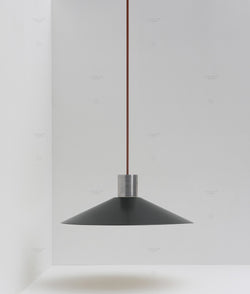 La Quincaillerie moderne - Suspension évasée "Belle de nuit", grand modèle, aluminium brossé et noir