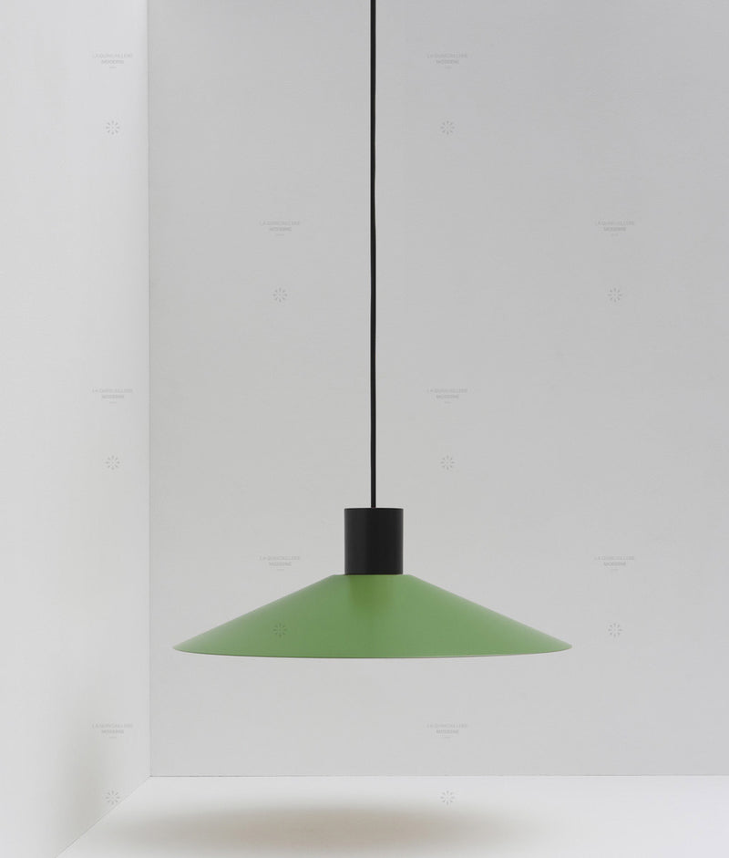 Suspension évasée "Belle de nuit", grand modèle, vert champêtre