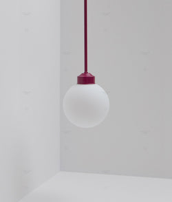 Suspension "Bistro", prune, verrerie boule mate grand modèle, modèle court