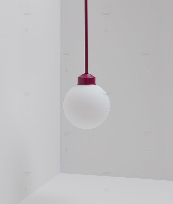 Suspension "Bistro", prune, verrerie boule mate grand modèle, modèle court
