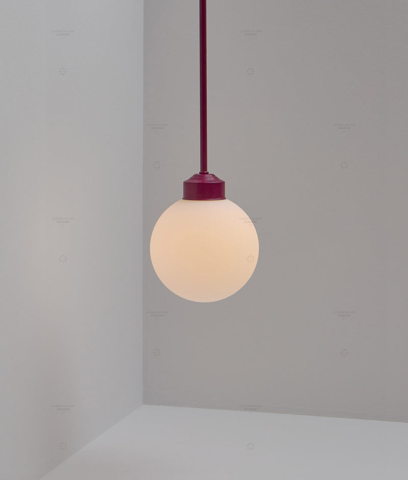 Suspension "Bistro", prune, verrerie boule mate grand modèle, modèle court