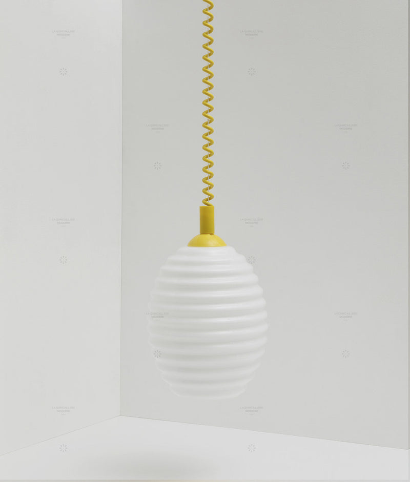Suspension monte et baisse "Coup de fil", modèle III, câble jaune vif