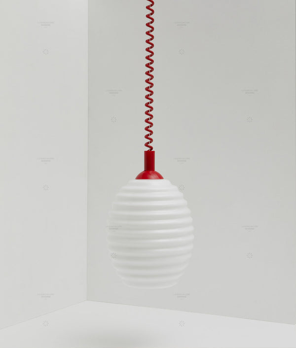 Suspension monte et baisse "Coup de fil", modèle III, câble rouge coquelicot 