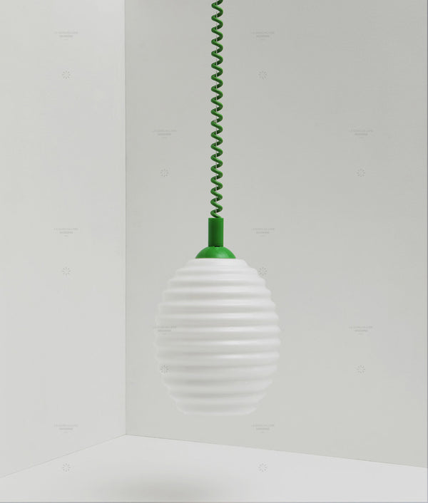 Suspension monte et baisse "Coup de fil", modèle III, câble vert vif
