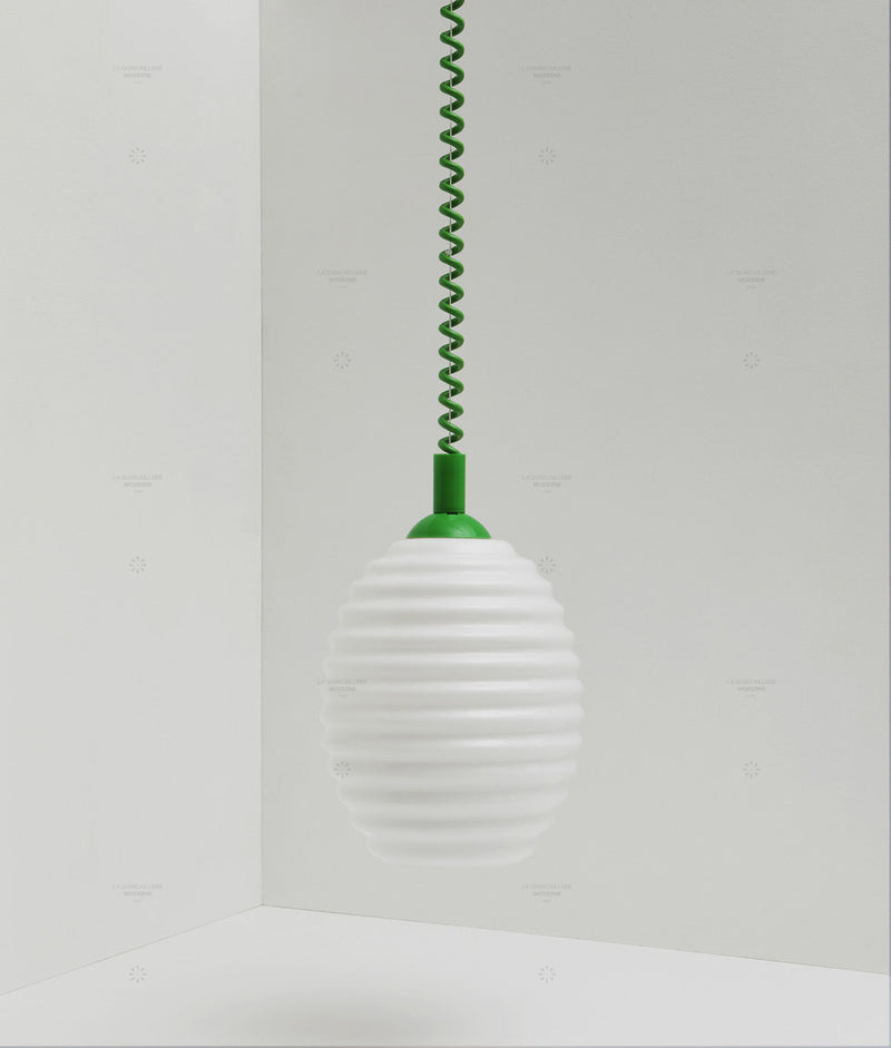 Suspension monte et baisse "Coup de fil", modèle III, câble vert vif