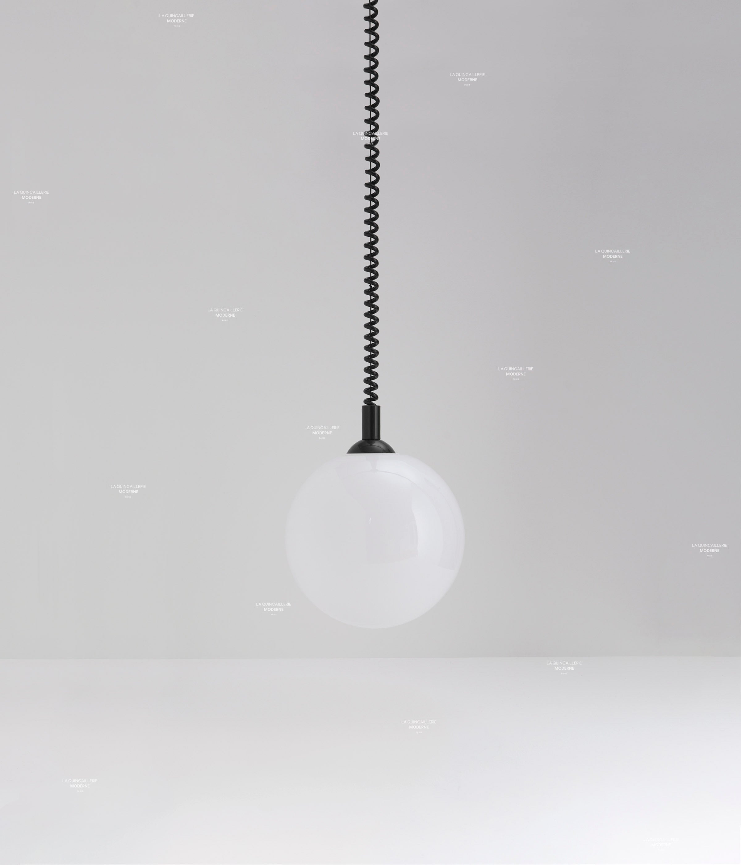 Suspension monte et baisse "Coup de fil", très grand globe - ø 25 cm