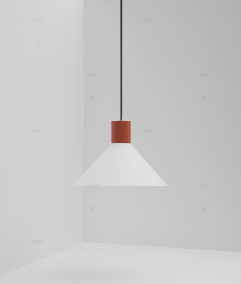 Suspension "Délices", abat-jour en opaline blanche mate, grand modèle