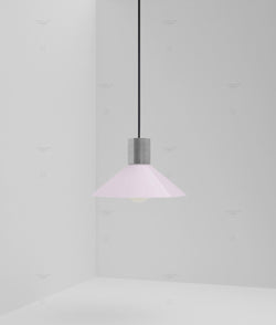 Suspension "Délices", abat-jour en opaline satinée rose pâle, petit modèle