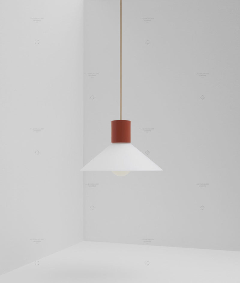 Suspension "Délices", abat-jour en opaline blanche mate, petit modèle