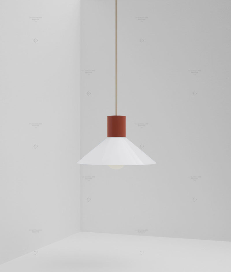 Suspension "Délices", abat-jour en opaline blanche satinée, petit modèle