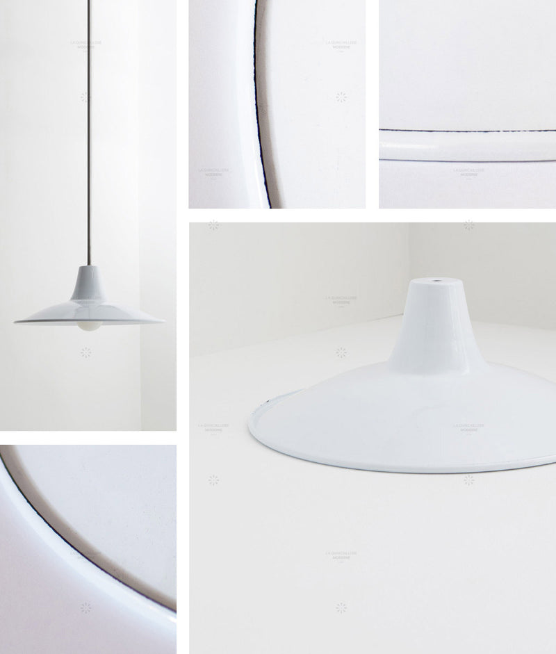 Abat-jour métal émaillé irrégularités -charme rétro