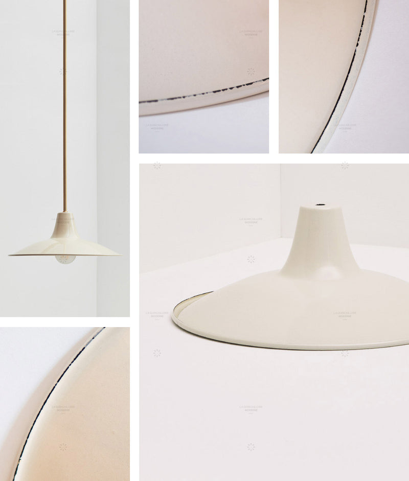 Abat-jour métal émaillé irrégularités -charme rétro