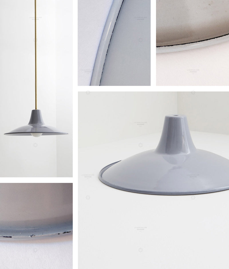 Abat-jour métal émaillé irrégularités -charme rétro