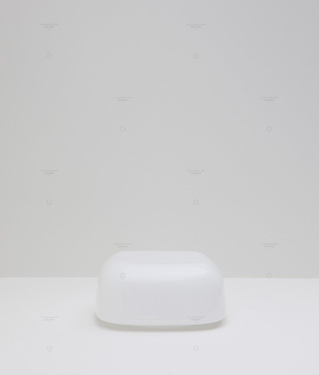 Verrerie de remplacement pour les plafonniers "Circulations", carré, petit modèle, opaline satinée - La Quincaillerie moderne