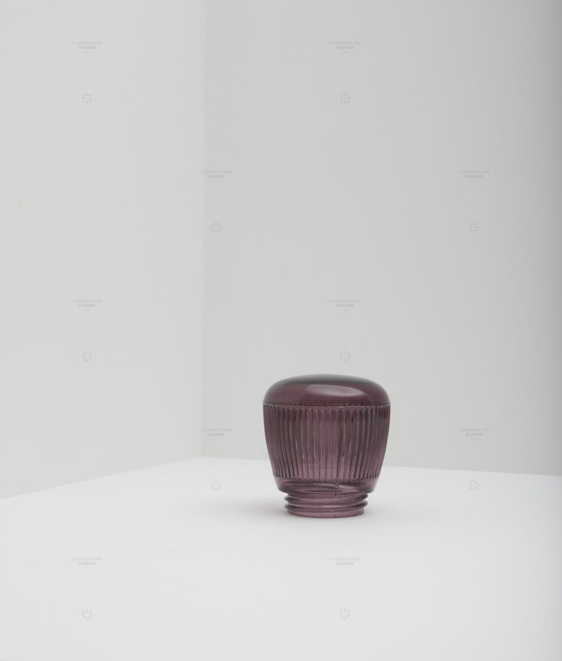Verrerie à visser transparente, cannelures latérales légères, filetage ø 84,5 mm