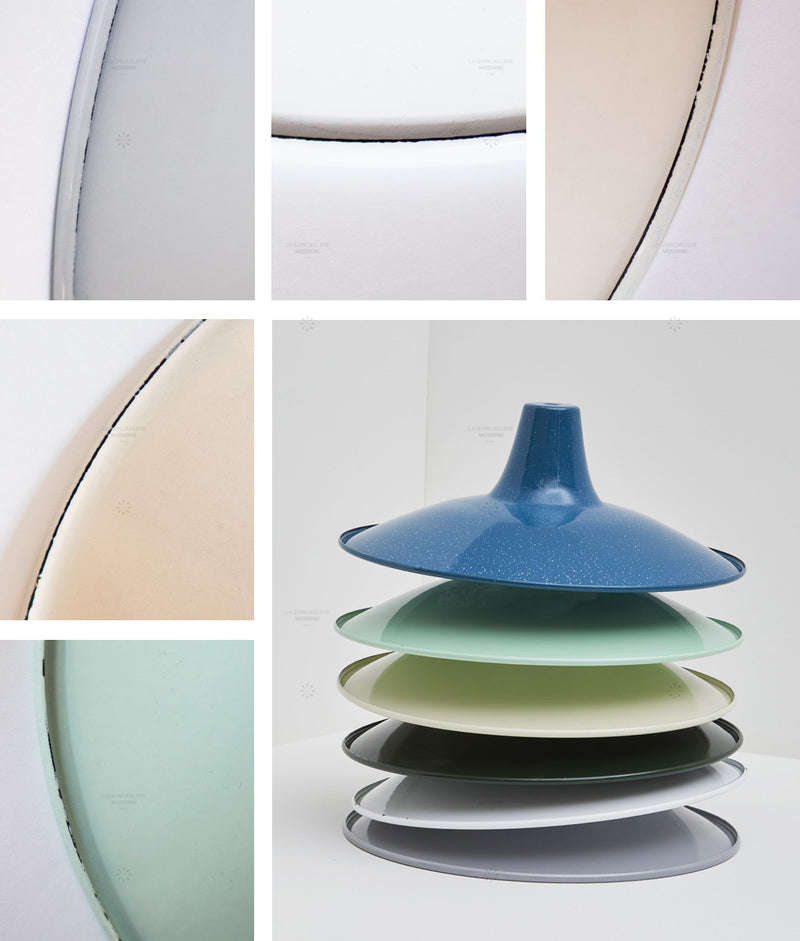 Abat-jour métal émaillé irrégularités -charme rétro