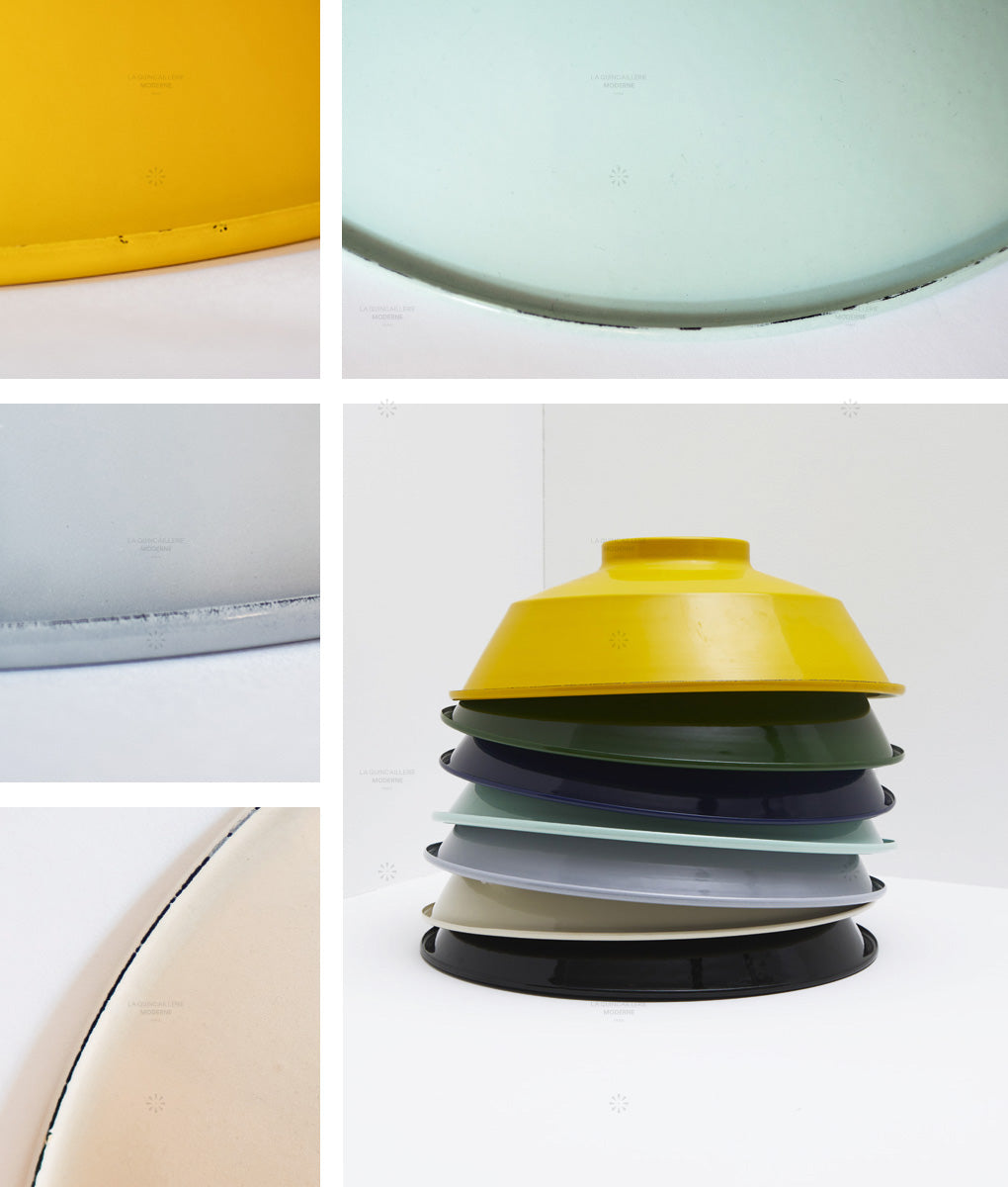 Abat-jour métal émaillé irrégularités -charme rétro